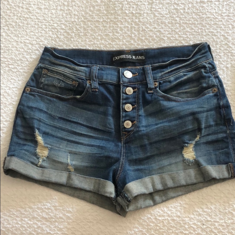 Express High Rise Jean Shorts